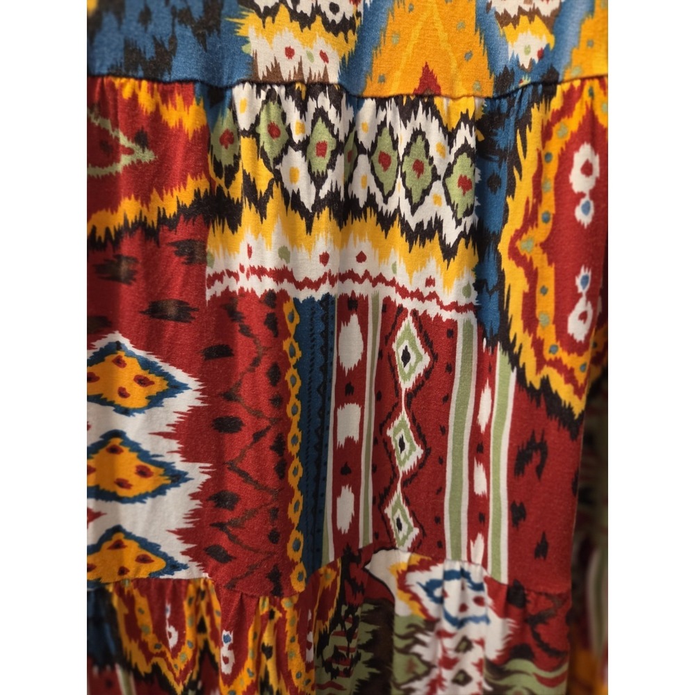 Monroe And Main Strapless Stretchy Boho Colorful Aztec Hippie Dress. Small - Picture 4 of 5